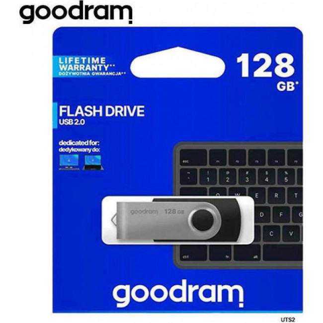 GoodRam UTS2 128GB USB 2.0 Μαύρο (UTS2-1280K0R11)
