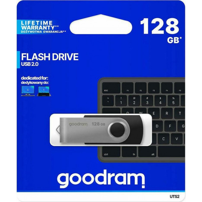 GoodRam UTS2 128GB USB 2.0 Μαύρο (UTS2-1280K0R11)