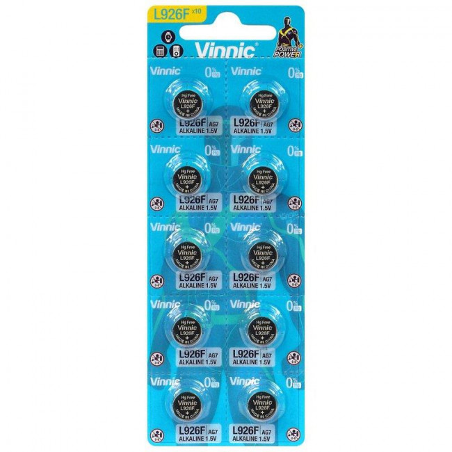 Vinnic Αλκαλικές Μπαταρίες Ρολογίων G7 / LR57 1.5V 10τμχ (L926F-C10)