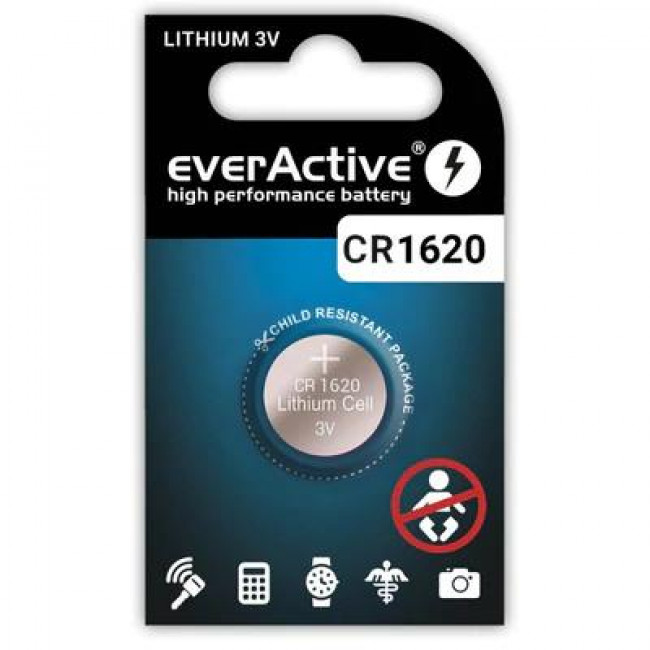everActive Μπαταρία Λιθίου Ρολογίων CR1620 3V 1τμχ (CR16201BL)