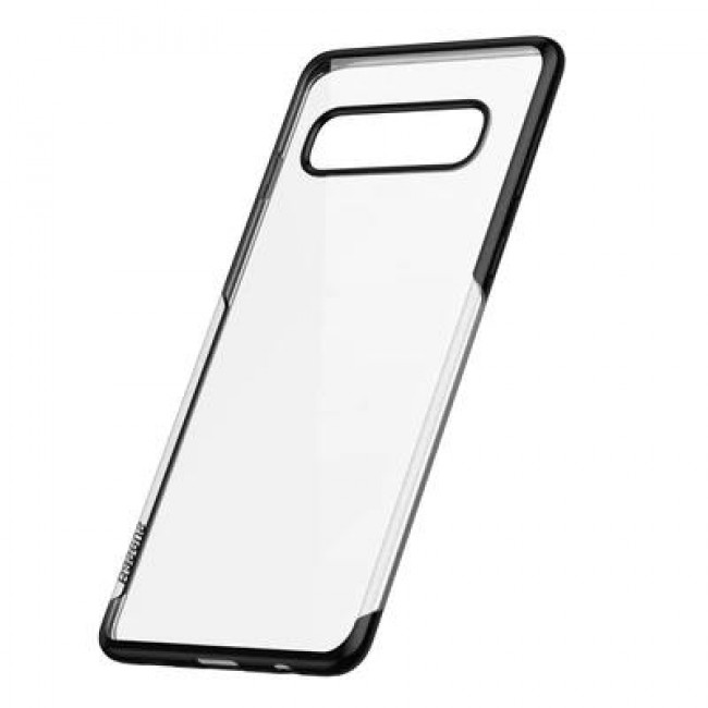 Baseus Shining Θήκη Σιλικόνης για Samsung Galaxy S10 Διάφανο / Μαύρο (ARSAS10-MD01)