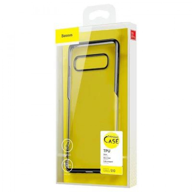 Baseus Shining Θήκη Σιλικόνης για Samsung Galaxy S10 Διάφανο / Μαύρο (ARSAS10-MD01)
