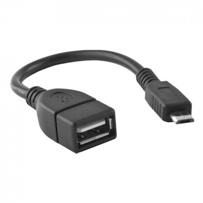 Forever Μετατροπέας micro USB Αρσενικό - USB-A Θυληκό 12cm Μαύρο