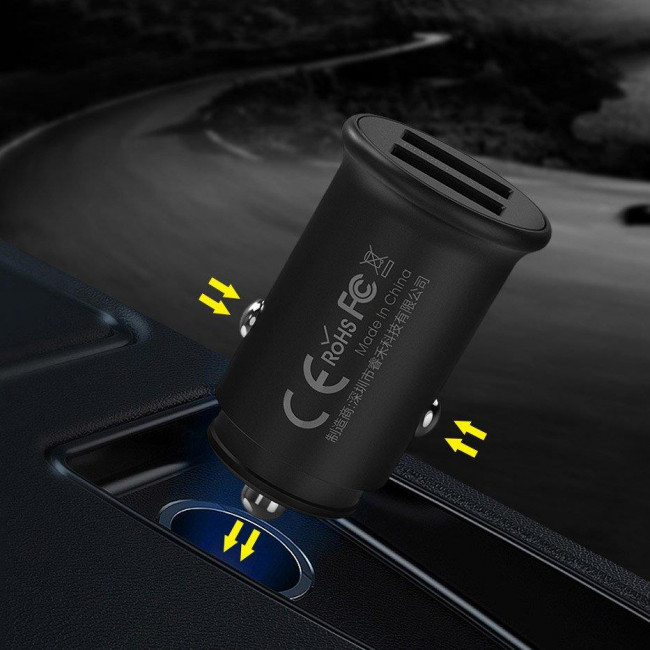 Remax RCC219 Roki Series Φορτιστής Αναπτήρα Αυτοκινήτου 2x USB 2.4A - Μαύρο