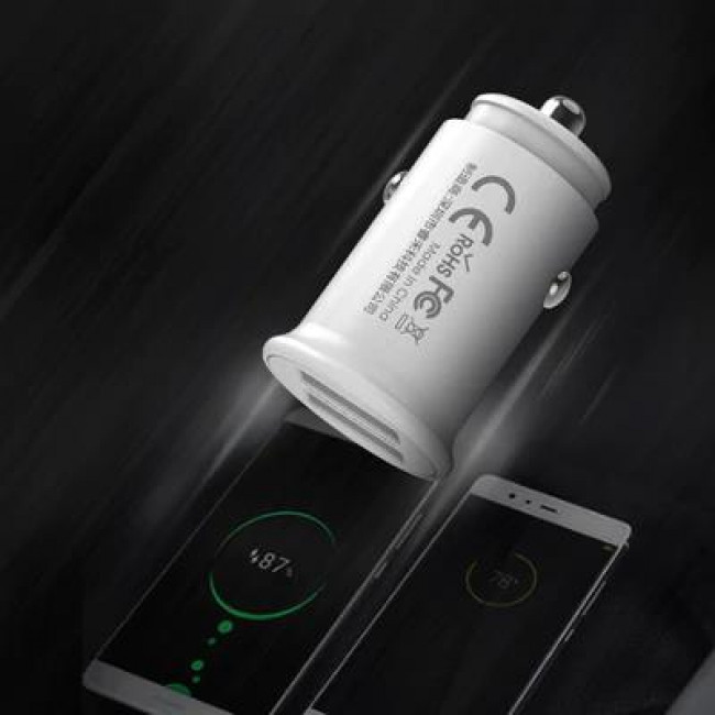 Remax RCC219 Roki Series Φορτιστής Αναπτήρα Αυτοκινήτου 2x USB 2.4A - Λευκό