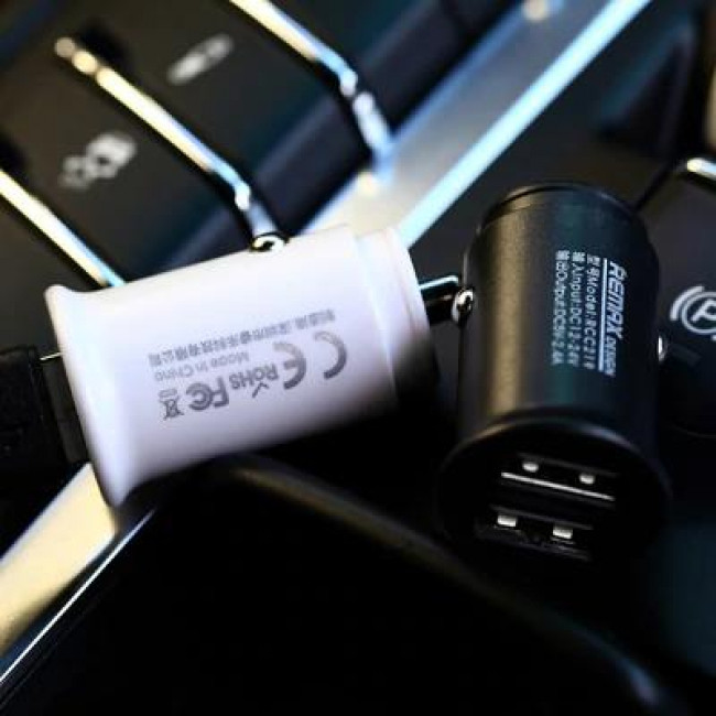 Remax RCC219 Roki Series Φορτιστής Αναπτήρα Αυτοκινήτου 2x USB 2.4A - Λευκό