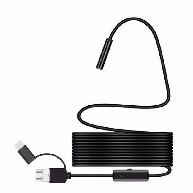 OEM Waterproof 3in1 Endoscope 8mm Visual Lens Mini Camera 5m