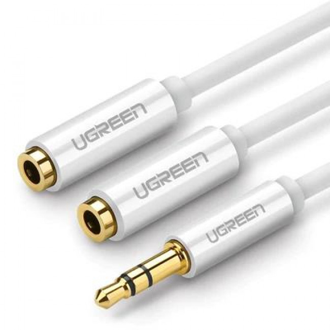 Ugreen AV123 Adapter 3.5mm Jack (m) - Dual 3.5mm Jack (f) 20cm White (10780)
