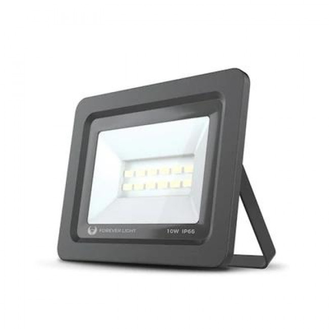 Forever Light PROXIM II Στεγανός Προβολέας LED 10W Φυσικό Λευκό 4500K 800lm 120° IP66 - Μαύρο (RTV003606)