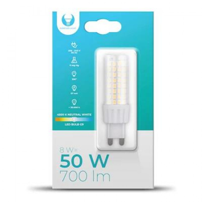 Forever Light Λάμπα LED για Ντουί G9 και Σχήμα Corn 8W Φυσικό Λευκό 4500K 700lm (RTV003579)