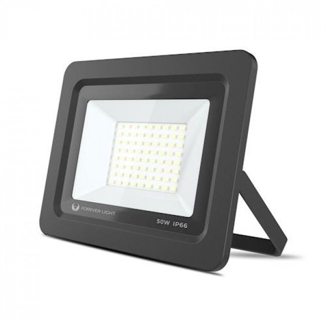Forever Light PROXIM II Στεγανός Προβολέας LED 50W Ψυχρό Λευκό 6000K 4000lm 120° IP66 - Μαύρο (RTV003620)