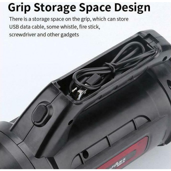 Superfire Flashlight, Rechargeable, Waterproof IP31, 440lm Black (M9-X)