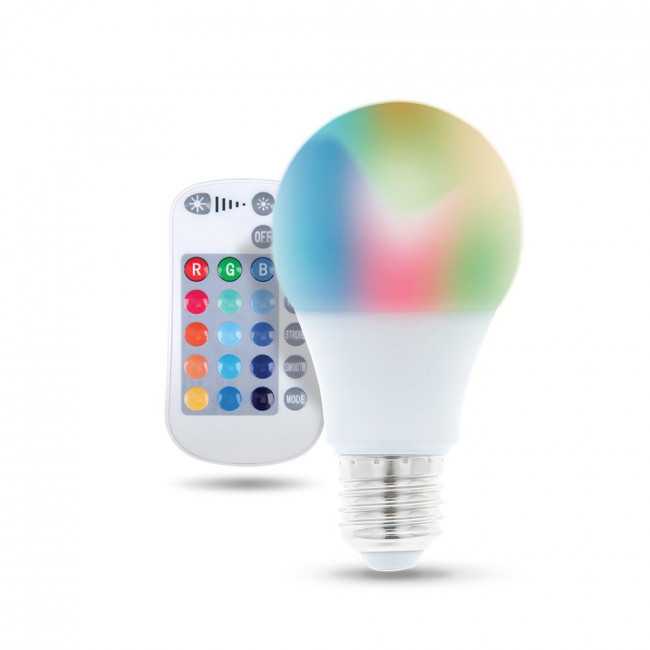 Forever Light Λάμπα LED για Ντουί E27 και Σχήμα A60 9W RGBW 720lm Dimmable με Χειριστήριο (RTV003564)