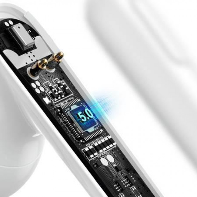 Baseus SIMU S2 Ασύρματα Ακουστικά με Active Noise Cancelation Λευκό (NGS2-02)