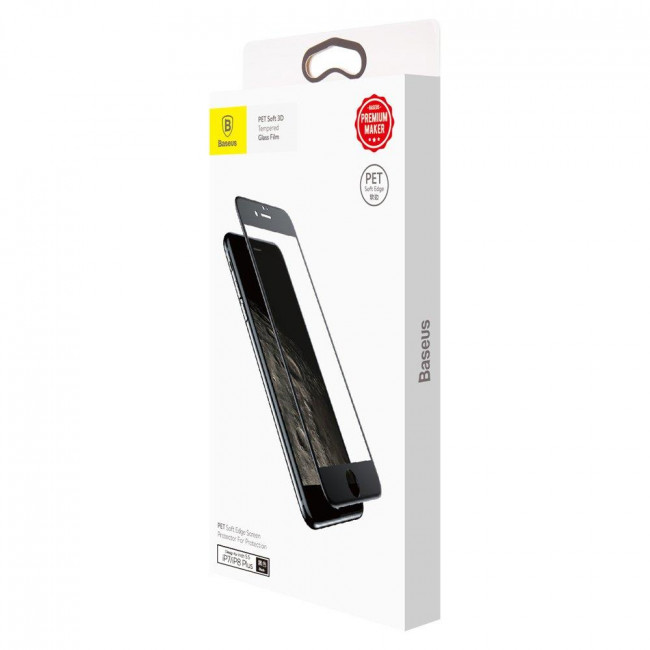 Baseus PET 3D Προστασία Οθόνης 0.23mm για iPhone 7 Plus / 8 Plus Μαύρο (SGAPIPH8P-GPE01)