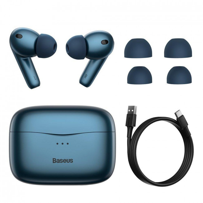 Baseus SIMU S2 Ασύρματα Ακουστικά με Active Noise Cancelation Μπλε (NGS2-03)