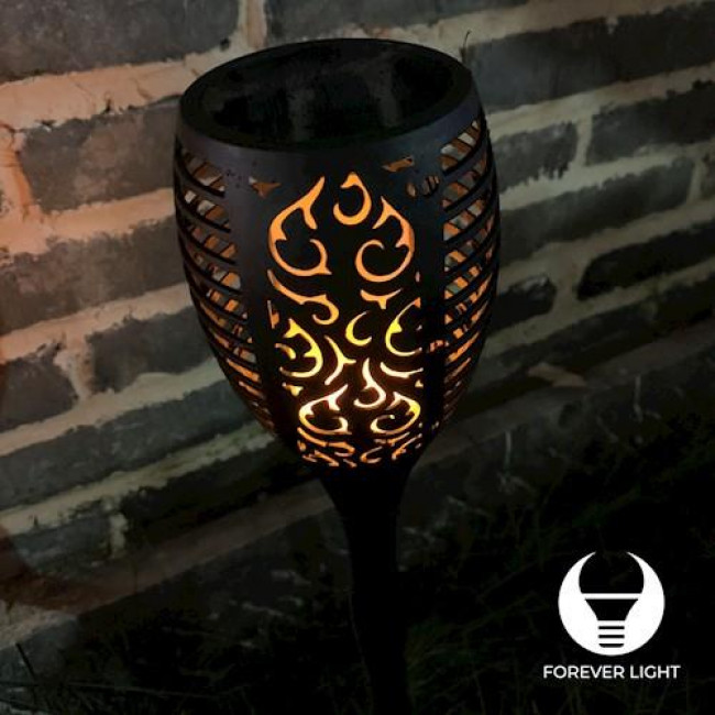 Forever Light Καρφωτό Ηλιακό LED Φωτιστικό Δάδα IP65 με Μπαταρία 300mAh Ni-MH Θερμό Λευκό 3000K 51.5cm (RTV100010)