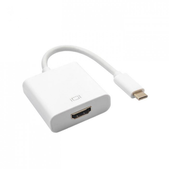 Akyga Μετατροπέας Καλώδιο 15cm USB-C Αρσενικό - HDMI Θηλυκό Λευκό (AK-AD-53)