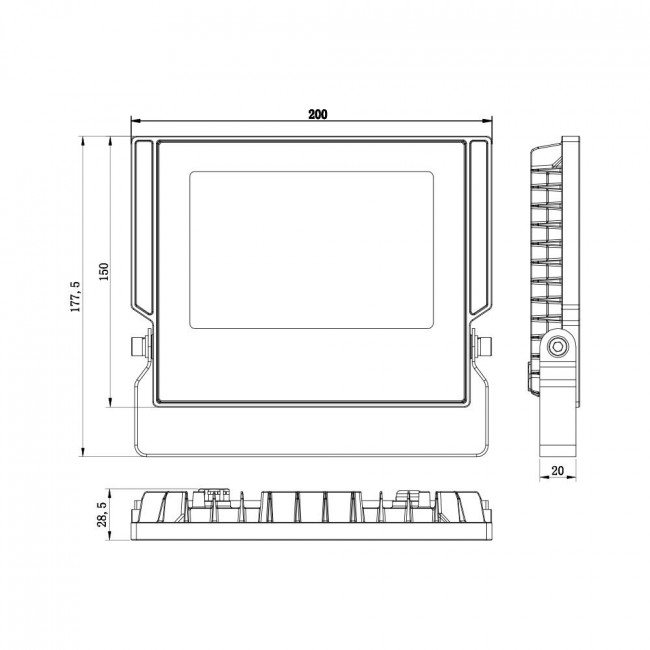 Forever Light ASPIRE Στεγανός Προβολέας LED  50W Ψυχρό Λευκό 6000K 5500lm 120° IP66 (RTV0700006)