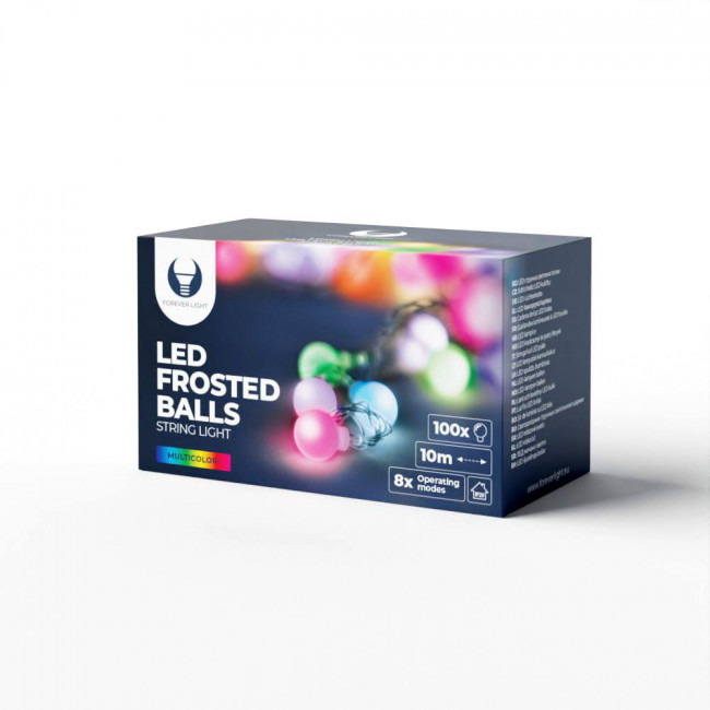 Forever Light LED Διακοσμητικό Φωτιστικό 10m IP20 με 100 LED Frosted Πολύχρωμα Λαμπάκια 230V (RTV100185)