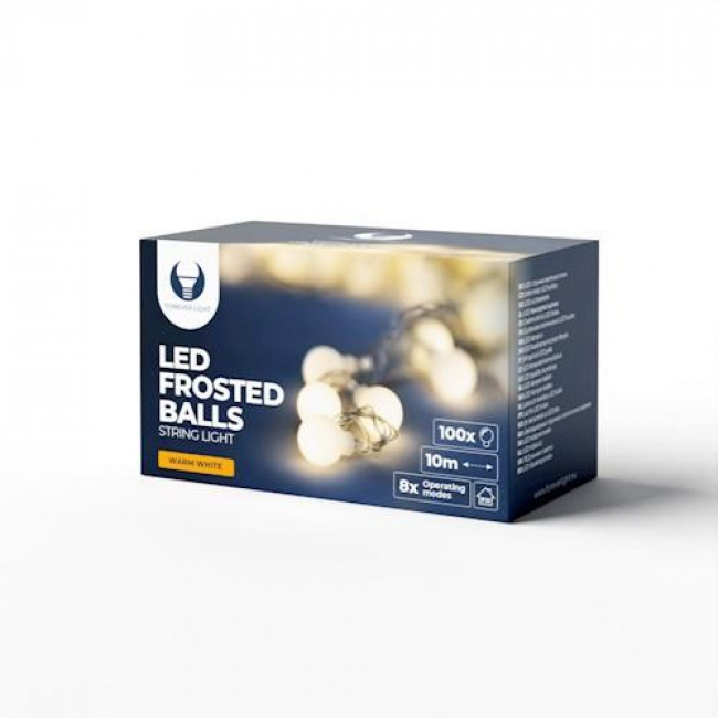 Forever Light LED Διακοσμητικό Φωτιστικό 10m IP20 με 100 LED Frosted Λαμπάκια σε Θερμό Λευκό 230V (RTV100184)