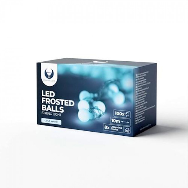 Forever Light LED Διακοσμητικό Φωτιστικό 10m IP20 με 100 LED Frosted Λαμπάκια σε Ψυχρό Λευκό 230V (RTV100183)