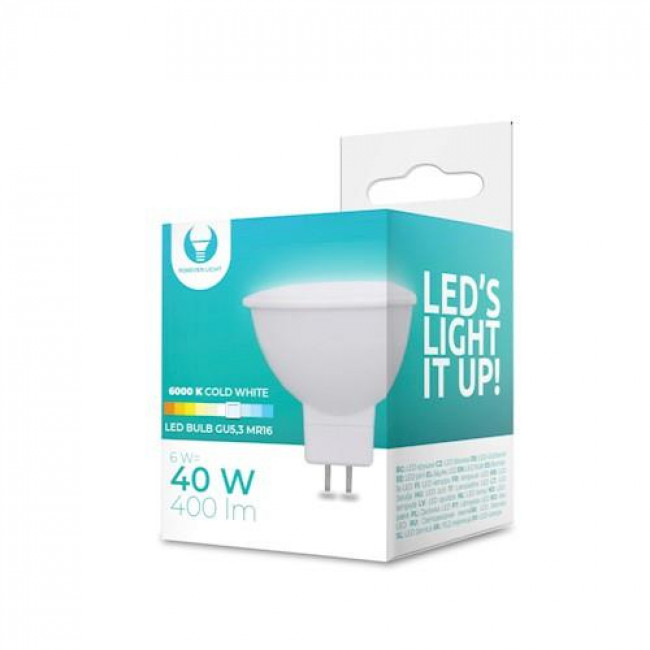 Forever Light Λάμπα LED για Ντουί GU5.3 και Σχήμα MR16 6W 12V Ψυχρό Λευκό 6000K 4000lm 120° (RTV0600006)