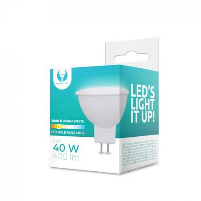 Forever Light Λάμπα LED για Ντουί GU5.3 και Σχήμα MR16 6W 12V Θερμό Λευκό 3000K 400lm 120° (RTV0600004)