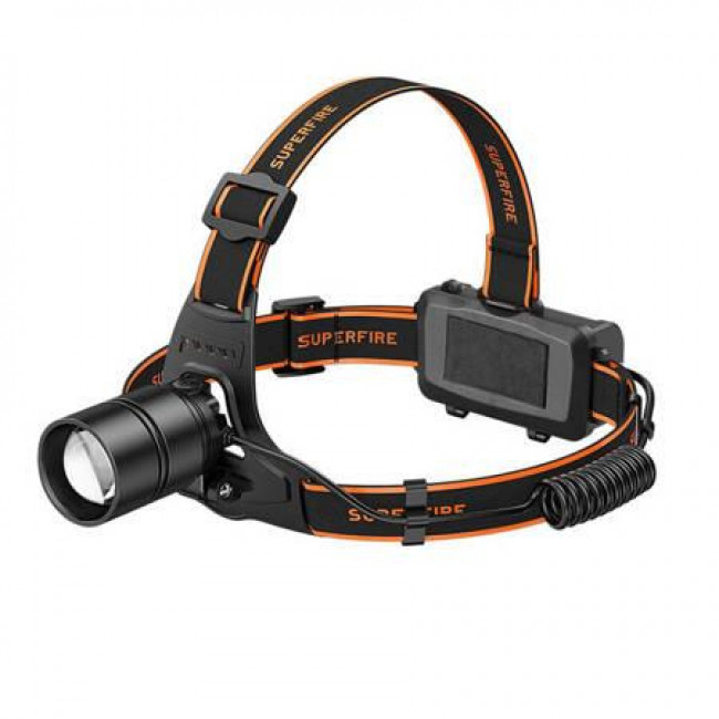 Superfire Head Lamp, Rechargeable, LED, Waterproof IPX3, 500lm Black (HL70)