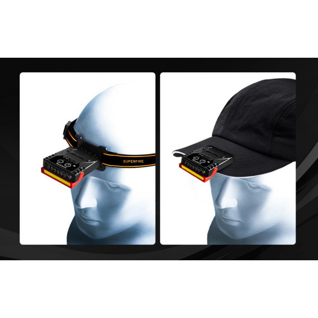 Superfire Head Lamp, LED, 60lm Red/Black (CL01)