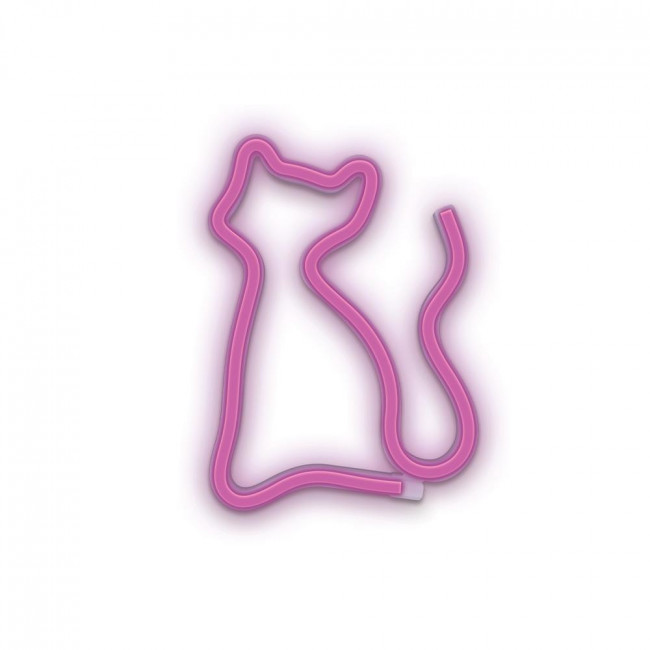 Forever Light FLNEO4 Neon LED Wall Light CAT Pink USB & Battery