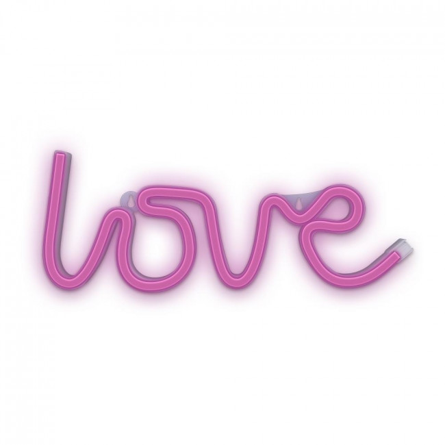 Forever Light FLNEO5 Neon LED Wall Light LOVE Pink USB & Battery