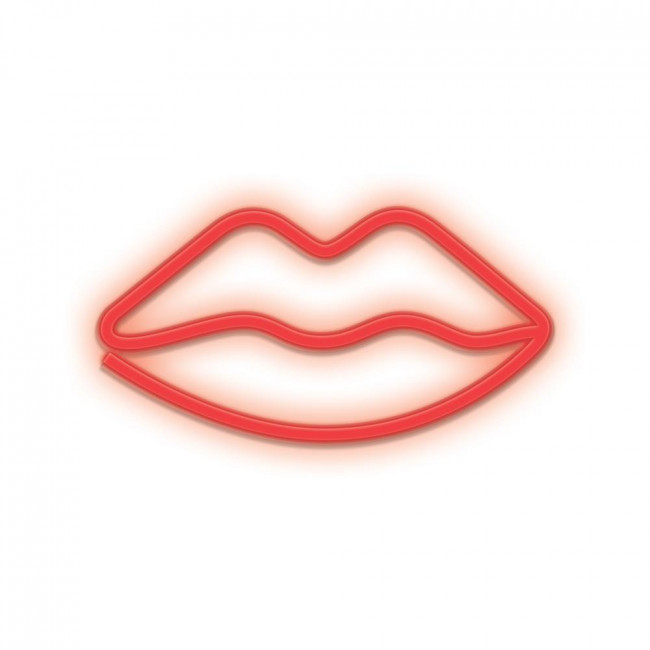 Forever Light FLNEO8 Neon LED Wall Light LIPS Red USB & Battery