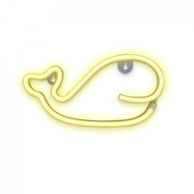 Forever Light FLNEO9 Neon LED Wall Light WHALE Warm White USB & Battery