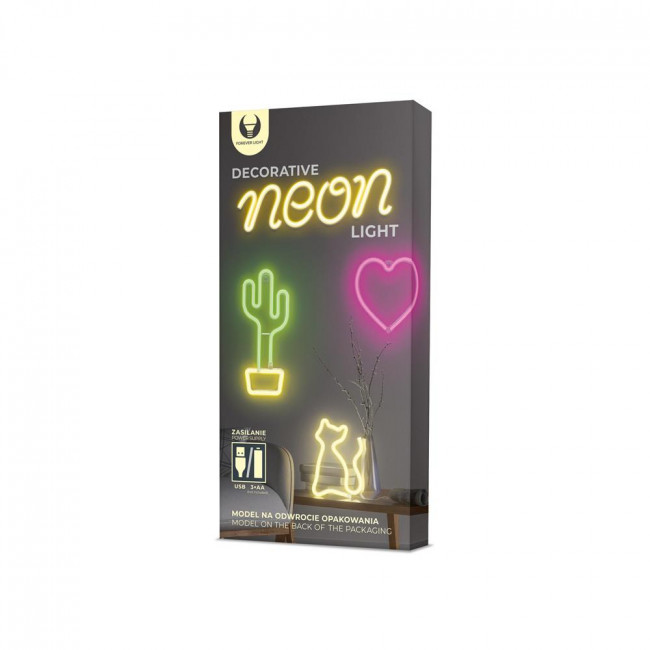 Forever Light FLNEO9 Neon LED Wall Light WHALE Warm White USB & Battery
