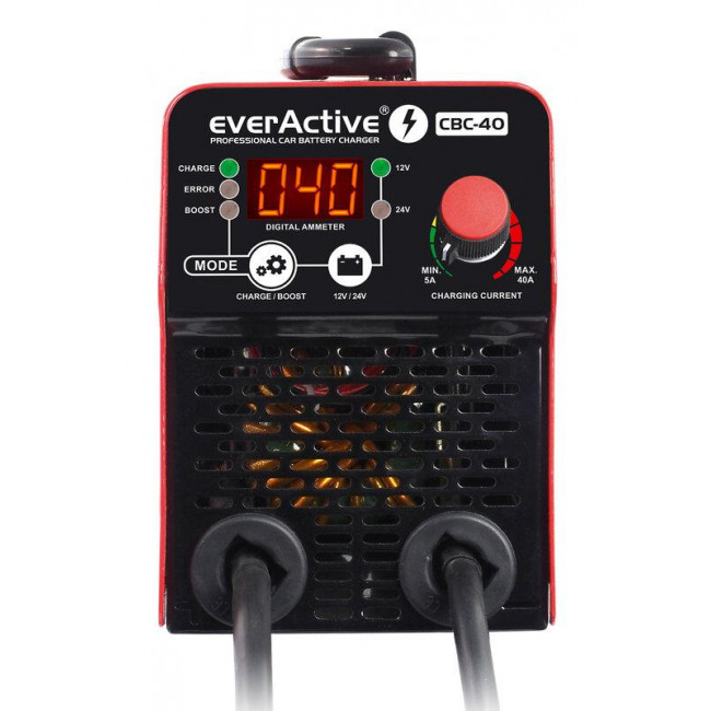 everActive Επαγγελματικός Φορτιστής Μπαταρίας Αυτοκινήτου με Οθόνη 12V / 24V - Κόκκινο / Μαύρο (CBC40)