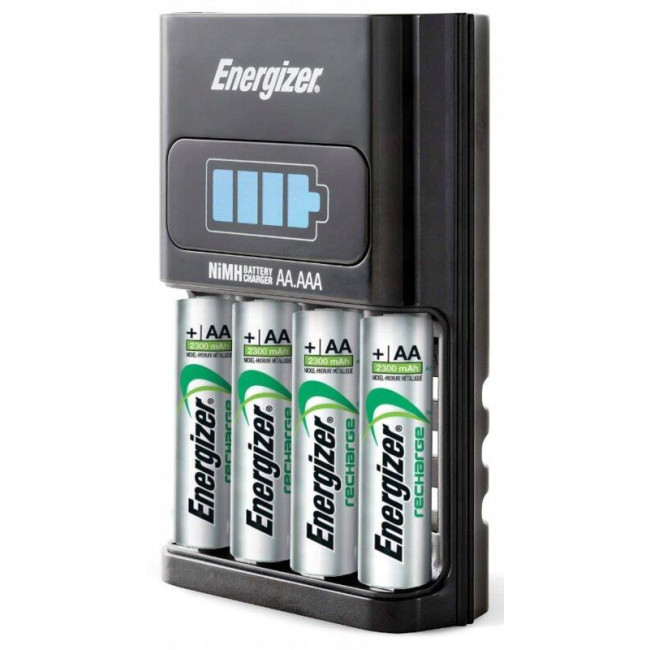 Energizer ACCU Recharge 1Hour Φορτιστής 4 Θέσεων για Μπαταρίες Ni-MH Μεγέθους AA / AAA Σετ με 4x AA 2300mAh (300697700)