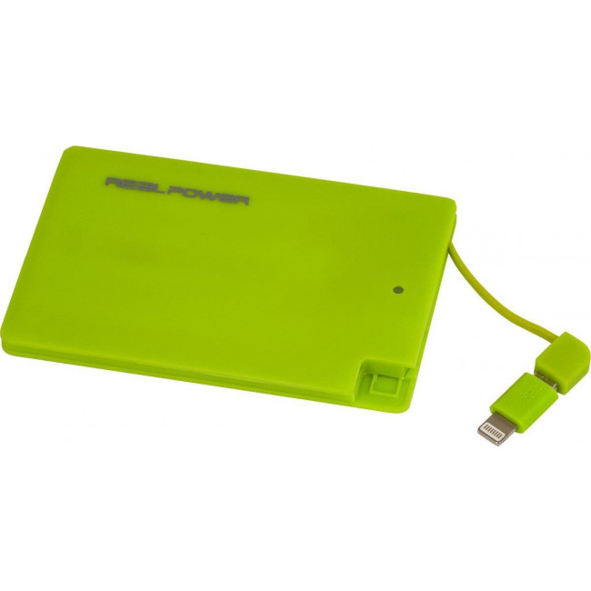 RealPower PB-2500 Slim Power Bank 2500mAh με Ενσωματομένο Καλώδιο micro USB και Αντάπτορα Lightning Πράσινο