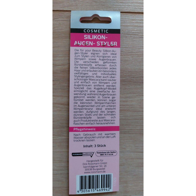 Rossmann For Your Beauty Σετ με 3x Βουρτσάκια Σιλικόνης για Περιποίση Φρυδιών & Φλεφαρίδων