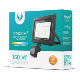 Forever Light PROXIM II Στεγανός Προβολέας LED 30W με Αισθητήρα Κίνησης Ψυχρό Λευκό 6000K 2400lm 120° IP66 - Μαύρο (RTV003617)