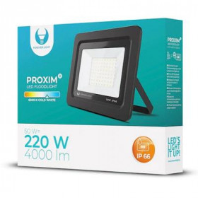 Forever Light PROXIM II Στεγανός Προβολέας LED 50W Ψυχρό Λευκό 6000K 4000lm 120° IP66 - Μαύρο (RTV003620)