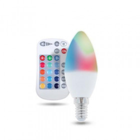 Forever Light Λάμπα LED για Ντουί E14 και Σχήμα C37 5W RGBW 250lm Dimmable με Χειριστήριο (RTV003565)
