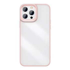 Baseus Crystal Θήκη με Πλαίσιο για iPhone 13 Pro Max Ροζ / Διάφανο (ARJT001104)