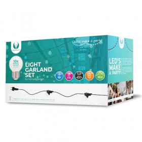 Forever Light LED Γιρλάντα Φωτισμού 12m IP65  με 10 Λάμπες LED 2W για Ντουί E27 σε Σχήμα G45 Λευκές 230V (RTV100002)