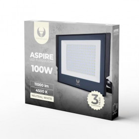 Forever Light ASPIRE Στεγανός Προβολέας LED  100W Φυσικό Λευκό 4500K 11000lm 120° IP66 (RTV0700007)