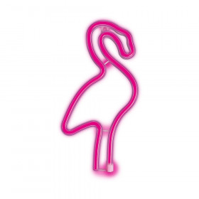 Forever Light FLNE18 Neon LED Wall Light Flamingo Pink USB & Battery