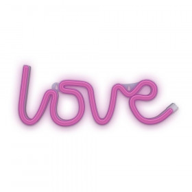 Forever Light FLNEO5 Neon LED Wall Light LOVE Pink USB & Battery