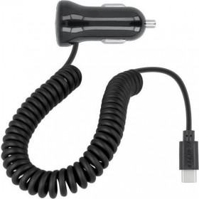 Forever Φορτιστής Αυτοκινήτου 1A με Καλώδιο micro USB Σπιράλ 2.5m Μαύρο