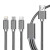 maXlife 3σε1 Καλώδιο USB - 1x USB-C / 1x micro USB / 1x Lightning 2.1A 1m Γκρι