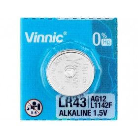 Vinnic Αλκαλική Μπαταρία Ρολογίων G12 / LR43 1.5V 1τμχ (L1142F-C1)